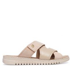 Klapki Caprice. Brązowe klapki Caprice, bez wzorów, bez obcasa, bez zapięcia. Za 299.99 zł.