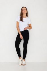LEGINSY SUZANE CZARNE M - Flawless. Czarne spodnie dresowe Flawless, bez wzorów, z bawełny. Za 179.00 zł.