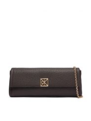 Calvin Klein Torebka Emblem Hw Pebble Clutch LV04F3740G Brązowy. Brązowe kopertówki Calvin Klein, bez wzorów, ze skóry, wizytowe, bez dodatków. Za 489.99 zł.