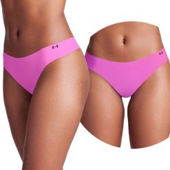 Majtki damskie stringi Under Armour Pure Stretch 3-PAK. Brązowe stringi Under Armour, bez wzorów. Za 95.99 zł.