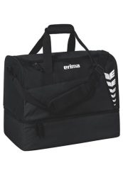 Torba sportowa Erima Six Wings z dolną komorą, czarna. Czarne torby sportowe Erima, bez wzorów, z materiału, na ramię. Za 119.99 zł.