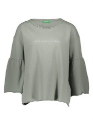 Benetton Bluza w kolorze zielonym rozmiar: M. Zielone bluzy Benetton, m, bez wzorów, z bawełny, bez kaptura. Za 79.21 zł.