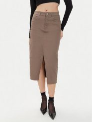 ONLY Spódnica jeansowa Lola 15318146 Brązowy Regular Fit. Brązowe spódnice ONLY, s, bez wzorów, z bawełny. Za 189.99 zł.