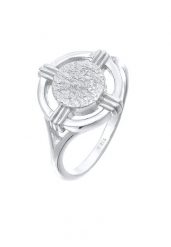 Elli Damski pierścionek Moneta Koło Organic Vintage Trend Blogger w srebrze 925 Sterling Silver Pierścionki 1 ct. Szare pierścionki Elli, pozłacane. Za 293.99 zł.