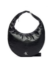 Calvin Klein Torebka Buckle Convertible Hobo Bag LV04F3446G Czarny. Czarne torebki klasyczne Calvin Klein, bez wzorów, ze skóry, bez dodatków. Za 649.99 zł.