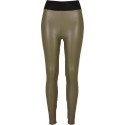 Legginsy Damskie Ze Skóry Ekologicznej Z Wysokim Stanem. Zielone legginsy Urban Classics, bez wzorów, ze skóry ekologicznej, sportowe. Za 120.99 zł.