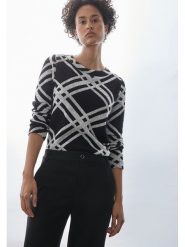 Street One Sweter w kolorze czarno-szarym rozmiar: 42. Czarne swetry Street One, bez wzorów, ze splotem, street, bez ramiączek. Za 105.63 zł.