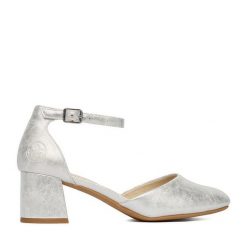 Czółenka Rieker. Szare czółenka Rieker, bez wzorów, bez obcasa, bez zapięcia. Za 319.99 zł.