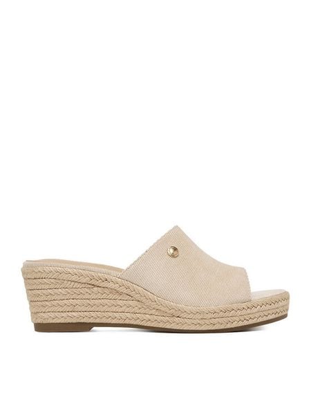 Beverly Hills Polo Club Klapki EO-R26SS03470 Beżowy. Brązowe espadryle Beverly Hills Polo Club, bez wzorów, z materiału, bez obcasa, bez zapięcia. Za 124.99 zł.
