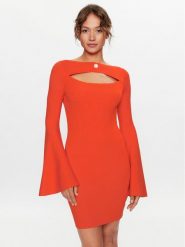 Liu Jo Sukienka dzianinowa WF3123 MS49I Pomarańczowy Slim Fit. Brązowe sukienki Liu Jo, xl, bez wzorów, z dzianiny, bez kołnierzyka, bez ramiączek. Za 639.99 zł.