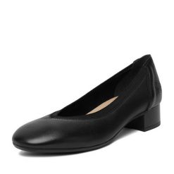 Czółenka Rieker. Czarne czółenka Rieker, bez wzorów, bez obcasa, bez zapięcia. Za 329.99 zł.