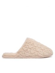 Calvin Klein Kapcie Home Slipper Fur Aop HW0HW03218 Beżowy. Brązowe kapcie Calvin Klein, bez wzorów, z materiału. Za 249.99 zł.