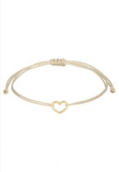 Elli Damskie serce miłości z tekstylną opaską z pozłacanego srebra próby 925 Sterling Silver Bransoletki 1 ct. Szare bransoletki Elli, pozłacane. Za 178.99 zł.