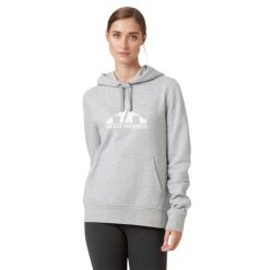Bluza z kapturem damska Helly Hansen Nord Graphic Pullover Hoodie. Szare bluzy Helly Hansen, s, bez wzorów, sportowe, bez ramiączek, z kapturem. Za 372.00 zł.