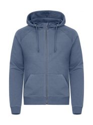 Clique Miami PRO Hoody Full Zip bluza z kapturem z French terry – Steel Blue. Niebieskie bluzy CLIQUE, xs, bez wzorów, z bawełny, z kapturem. Za 223.02 zł.