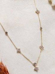 Lodie Silver Pozłacany naszyjnik z elementami ozdobnymi - dł. 42 cm rozmiar: onesize. Szare naszyjniki Lodie Silver, z materiału, z cyrkonią, metalowe. Za 73.99 zł.