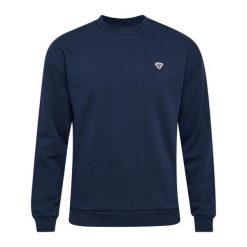 Luźna bluza z okrągłym dekoltem Hummel Bee. Niebieskie bluzy Hummel, xs, z aplikacjami, z bawełny, klasyczne, bez ramiączek, bez kaptura. Za 213.20 zł.