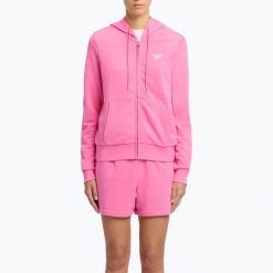 Bluza damska Under Armour Rival Fleece Piped HZ Hoodie. Czerwone bluzy Reebok, bez wzorów, bez ramiączek, bez kaptura. Za 179.99 zł.