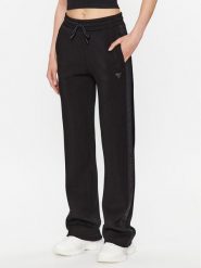 Guess Spodnie dresowe V3RB21 K7UW2 Czarny Regular Fit. Czarne spodnie dresowe Guess, z aplikacjami, z dresówki. Za 259.99 zł.