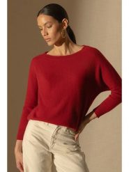 Perfect Cashmere Kaszmirowy sweter "Molly" w kolorze czerwonym rozmiar: M. Czerwone swetry Perfect Cashmere, m, bez wzorów, z kaszmiru, bez ramiączek. Za 361.02 zł.