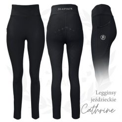 Legginsy jeździeckie z pełnym lejem silikonowym JD ATTACK Cathrine czarne. Czarne legginsy JD ATTACK, bez wzorów, z elastanu, długie. Za 249.99 zł.