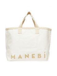 Manebi Torba California B02EY Beżowy. Brązowe torebki klasyczne Manebi, bez wzorów, z materiału, bez dodatków. Za 399.99 zł.