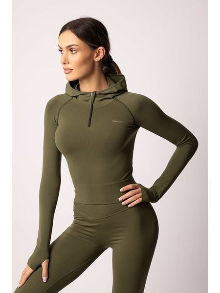 Spaio Bluza sportowa "Adapt" w kolorze khaki rozmiar: M. Brązowe bluzy z kapturem Spaio, m, bez wzorów, z materiału, bez kaptura, outdoorowe. Za 218.95 zł.