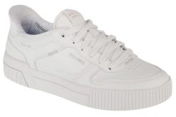 Buty sportowe Sneakersy damskie, Slip-Ins: Jade - Put It In Neutral. Białe buty treningowe Skechers, bez wzorów, z materiału, przed kostkę, bez zapięcia, trekkingowe. Za 339.99 zł.
