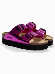 BACKSUN Klapki "Maldives" w kolorze fioletowym rozmiar: 41. Różowe klapki Backsun, bez wzorów, klasyczne, z otwartym noskiem, bez obcasa, na platformie, bez zapięcia. Za 130.99 zł.