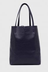 Answear Lab torebka skórzana kolor beżowy. Brązowe shopper bag Answear Lab, bez wzorów, bez dodatków. W wyprzedaży za 214.99 zł.