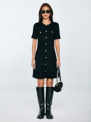 BIG STAR Sukienka w kolorze czarnym rozmiar: S. Czarne sukienki BIG STAR, na co dzień, s, bez wzorów, retro, bez kołnierzyka, bez ramiączek, midi, proste. Za 99.99 zł.