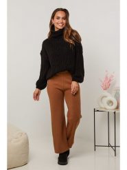 Soft Cashmere Spodnie w kolorze jasnobrązowym rozmiar: 38/40. Brązowe spodnie materiałowe Soft Cashmere, bez wzorów, z kaszmiru, klasyczne, z podwyższonym stanem. Za 125.85 zł.