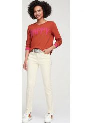Heine Dżinsy - Slim fit - w kolorze kremowym rozmiar: 38. Brązowe jeansy Heine, bez wzorów, klasyczne, z podwyższonym stanem. Za 83.81 zł.