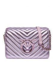 Pinko Torebka Love Click Mini 100067 A1JE WWGB Fioletowy. Fioletowe kopertówki Pinko, bez wzorów, ze skóry, wizytowe, bez dodatków. Za 1,369.00 zł.