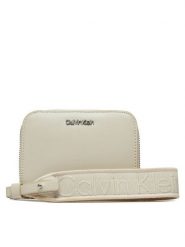 Calvin Klein Duży Portfel Damski Gracie K60K611688 Beżowy. Brązowe portfele Calvin Klein, bez wzorów, ze skóry. Za 159.99 zł.