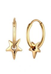 Elli Kolczyki Creole Srebro 925 Sterling Kobiety Earrings dla Kobiet Gwiazda 1 ct Damski. Szare kolczyki Elli, srebrne. Za 288.99 zł.