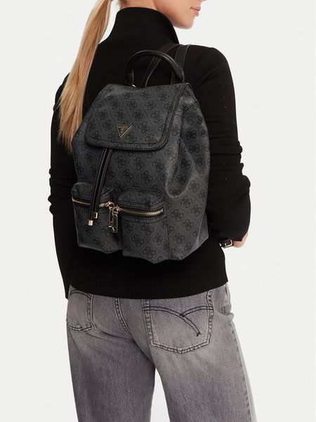 Guess Plecak Manhattan II HWSG71 18310 Szary. Szare plecaki Guess, z aplikacjami, ze skóry, bez dodatków. Za 389.99 zł.