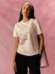 4F T-shirt relaxed z nadrukiem damski - różowy XS. Czerwone t-shirty 4f, xs, bez wzorów, z bawełny, bez kołnierzyka, bez ramiączek. W wyprzedaży za 39.99 zł.