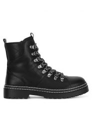 JENNY Botki HY69790-1 Czarny. Czarne botki Jenny, bez wzorów, bez obcasa, na płaskiej podeszwie, bez zapięcia. Za 143.99 zł.