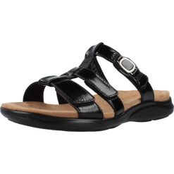 Sandały CLARKS 26185965C Czarny. Czarne sandały Clarks, bez wzorów, ze skóry, sportowe, bez obcasa, bez zapięcia. Za 425.99 zł.