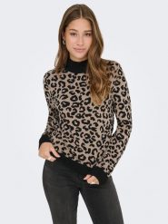 ONLY Sweter w kolorze jasnobrązowo-czarnym rozmiar: XL. Brązowe swetry ONLY, xl, bez wzorów, bez ramiączek. Za 86.99 zł.