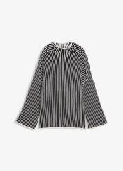 Sweter z golfem z mieszanki wiskozy. Czarne swetry bonprix, bez wzorów, z dzianiny, bez ramiączek. Za 127.99 zł.