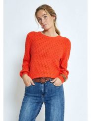 Peppercorn Sweter w kolorze pomarańczowym rozmiar: M. Pomarańczowe swetry Peppercorn, m, bez wzorów, ze splotem, bez ramiączek. Za 159.95 zł.