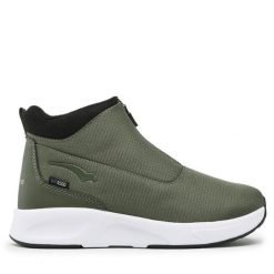 Botki Bagheera. Zielone botki Bagheera, bez wzorów, bez obcasa, na płaskiej podeszwie, bez zapięcia. Za 269.99 zł.