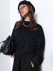 Bluza crewneck soft touch z dodatkiem wiskozy - czarny. Czarne bluzy bez kaptura Sinsay, l, bez wzorów, z wiskozy, bez kaptura. Za 45.99 zł.