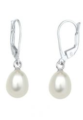 Elli Damska zawieszka do uszu Classic Basic z perłą hodowlana słodkowodną w srebrze próby 925 Sterling Silver Kolczyki 1 ct Damski. Szare kolczyki Elli, z perłą, srebrne. Za 211.64 zł.