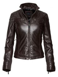 Bugatti Skórzana kurtka w kolorze brązowym rozmiar: 42. Brązowe kurtki Bugatti, bez wzorów, z materiału, bez kaptura. Za 739.99 zł.