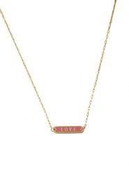 Design Letters Pozłacany naszyjnik "Love" - dł. 45 cm rozmiar: onesize. Różowe naszyjniki Design Letters, z materiału, pozłacane. Za 73.99 zł.
