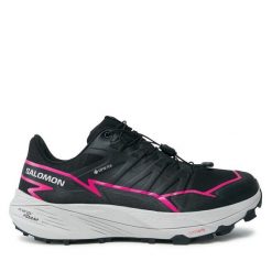 Buty do biegania Salomon. Czarne buty do biegania Salomon, bez wzorów, z gore-texu, bez zapięcia, do biegania, gore-tex. Za 489.99 zł.
