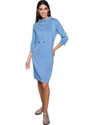 Heine Sukienka w kolorze błękitnym rozmiar: 40. Niebieskie sukienki Heine, na co dzień, bez wzorów, bez kołnierzyka, bez ramiączek, midi, proste. Za 113.36 zł.